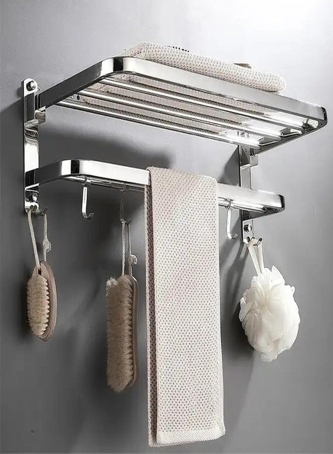 FORTUNE Luxurious 304 Grade Stainless Steel Double Folding Towel Rack/Towel Stand/Towel Holder/Towel Hanger/Bathroom Accessories - Image 5
